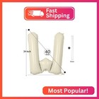 Yunshangmo Letter Balloons 40 Inch Cream White Alphabet Balloons Beige Giant Foi