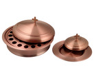 Communion Tray   Bread Plate With A Lid   40 Cups- Stainless Steel Copper Finish