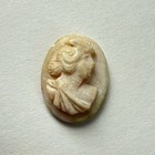 Circa 1920s Antique Pink   White Seashell Relief Cameo