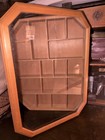 Wooden Display Box With Glass Front  Shelves  Brown  Rectangular  Wall Mountable