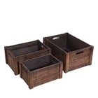 Farmhouse Antique Black Wooden Crate For Storage rustic Decorative Boxes set