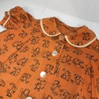 Vintage Antique Child   s Dress 1930 s Orange Telephone Fabric Collar Cap Sleeve