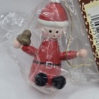 Vintage Wooden Santa Christmas Mini Ornament Hand Painted 2  H 