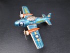 Vintage 1950s-60s Bandai Tin Friction Twin Prop Knight 116 Plane Working 5 5 