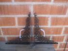 1900s Antique 7  X 9  Cast Iron Ornate Architectural Shelf Brackets Set Of 2 Usa