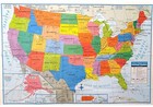 28 x40  Wall Map Of The United States Usa Road Travel Maps City Name Us Poster 