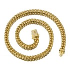6-14mm Stainless Steel 14k Gp Miami Hip Hop Cuban Chain Necklace Bracelet