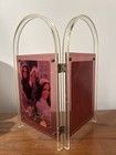 Lucite Acrylic Clear Mauve 1980   s  Picture Frame Vintage 4x6 Freestanding Art