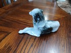 Vtg Laying Borzoi Russian Wolfhound Dog Porcelain Grey   White Figurine 5  Japan
