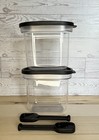 Tupperware  2  Umami Clear Black W spoon Dry Storage Containers New 500ml 2 Cup
