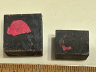 Lot Two 2 Small Vintage Wood Printer Blocks Rooster Pecking Chickens 