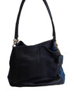  New Coach  Signature Shoulder Bag Leather In Midnight - F35893 Retail -  450