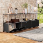 Classic Modern Storage Cabinet Shelf Free-standing Sideboard Metal Media Stand