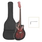 Glarry 41in Gt102 Red Spruce Cutaway Acoustic Electric Guitar Eq With Round Back