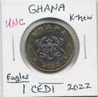 Ghana 1 Cedi 2022 Scales Of Justice  Bimetal With Security Feature  Unc Cheap 