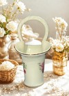 Vintage Rose Basket Vase W Handle Gold Trim White Porcelain Made In China 9   