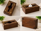 Handcrafted Wooden Tissue Box Cover Holder   Rustic Home Decor   Table Napkin Or