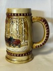 Snowy Woodland Stein 1981 Budweiser Holiday Series Cs50 Ceramarte Brazil