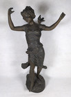 Antique Art Nouveau French Spelter Figurine By R Richard Charmeuse