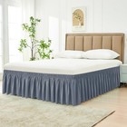Bed Skirt Wraparound Elastic Dark Grey 15in Drop Queen Easy Fit Bedding