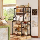 Superjare Large Bakers Rack With Power Outlets  6-tier 39 4inch  Rustic Brown 