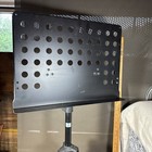      Belmonic Adjustable Music Stand Black Metal Folding Tripod Sheet Holder