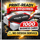 1000 Professional Custom Double Sided Full Color Business Cards Glossy Finish