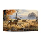 Fall Forest Deer Bath Mat Rustic Cabin Moose Hunting Autumn Nature Scenery Elk 