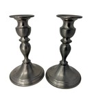 Vintage Web Pewter Weighted Taper Candlesticks Pair Small Pewter Candle Holders