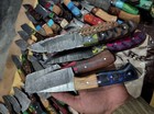 Lot Of 50 Pcs 8   Full Tang Knives Hand Forged Damascus Steel W sheath From Usa 