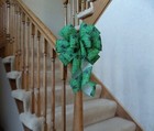 10  Wide Green   Black Spider Webs Halloween Bow For Decoration  Wreath  Lantern