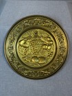 Vintage Embossed Brass Wall Plate Fruit Grapes Pears Made In England 12 Inch