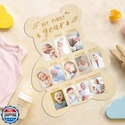 Flhrsm My First Year Photo Frame Board  1st Birthday Girl Boy Gifts  Newborn 