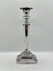 Single 21cm Tall Antique Sterling Silver Candlestick Holder - 366g