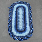 Hand-made Crocheted Rag Rug Blue Amish Made Round Farmhouse Homestead Accent