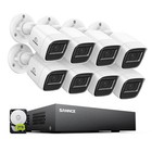 Sannce 8ch Dvr 1080p Video Cctv Security Camera System Outdoor Ai Detection Ip67