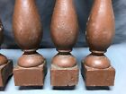Vtg Set 5 Chocolate Brown 4x19 Wood Turned Thick Porch Balusters Old 914-24b
