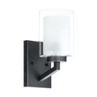 Black Sconces Wall Lighting Single Bathroom Vanity Light With Dual Glass