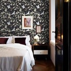 Peel And Stick Wallpaper Black Floral Contact Paper Flowers And Birds Wall Paper