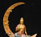 32   Cloisonne Enamel Bronze Gold Filigree Kwan-yin Guan Quan Yin Buddha Statue