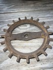 2 Vintage John Deere Cast Iron Seed Planter Plates Gears Steampunk Rusty Crusty