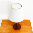 Mid Century Danish Modern Table Lamp Solid Teak Brass Vintage Lighting Denmark