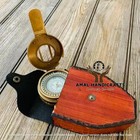 Amal Vintage Style Brass Military Pocket Compass W leather Case Valentine Gift