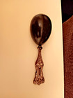 Antique Ebony Wooden Sock Darner With Fancy Ornate Sterling Silver Handle