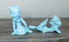 Vintage Kitschy Pixie Elves   Blue Holland Mold   2 Pieces   