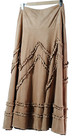 Stiletto Women Size 4 Faux Suede Tan Ruffle Zipper Maxi Skirt Usa
