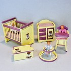 Vintage Articulated Miniature Nursery Set 8 Piece Lot Teddy Bear Theme