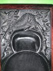Chinese Ink Stone   with An Ornate Face Design   special Carved Ancient Horse Motif   