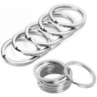 100 50 Pcs Stainless Steel Key Rings Split Hoop-30 25 20mm Diy Flat Metal Chains