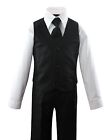 Boys Formal Black Suit 5 Pieces Set Toddler Size 2t To 14